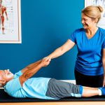 Physiotherapist demonstrating exercise.**

"A friendly, professional female physiotherapist demonstrating a low-impact exercise to a fully clothed, smiling senior male patient in a bright, modern clinic. They are both wearing comfortable, modest athletic wear. Focus on clear instruction and positive interaction. Background includes exercise equipment and anatomical charts. Safe for work, appropriate content, fully clothed, professional, modest, perfect anatomy, correct proportions, natural pose, well-formed hands, proper finger count, natural body proportions, high quality, professional photography."

**