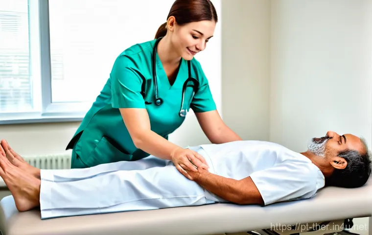 물리치료사의 실습생 관리 - **Prompt 1: Mentorship in a Modern Physiotherapy Clinic**
    A bright, clean, and modern physiother...