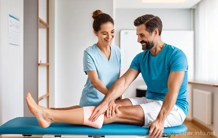 물리치료사와 운동치료 차이 - Image Prompt 1: The Healing Touch of Physiotherapy**