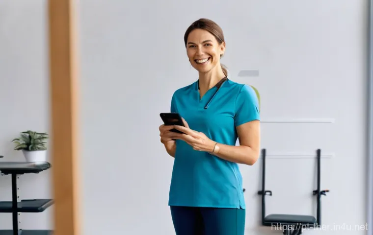 물리치료사의 자기 홍보 전략 - **Prompt 2: The Digital Presence of a Modern Physiotherapist**
    "A confident male physiotherapist...