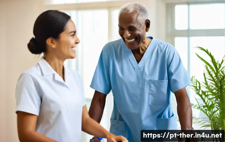 물리치료사의 실습 체험기 - **Prompt 1: Empowering First Steps in Rehabilitation**
"A bright, modern physiotherapy clinic ba...