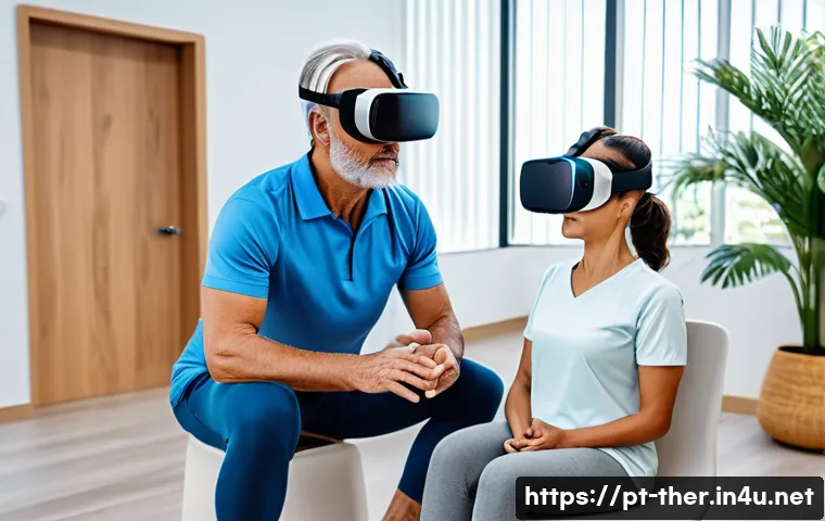물리치료사의 새로운 치료 기법 - A modern physical therapy clinic in Brazil, featuring a middle-aged male stroke patient wearing comf...