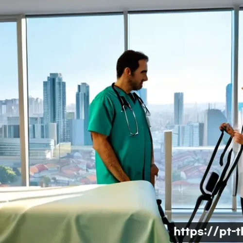 물리치료사의 연봉 비교 사례 - A professional physiotherapist in a modern S&atilde;o Paulo private hospital setting, wearing professional ...