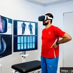 물리치료사의 자기 계발 방법 - A modern physiotherapy clinic setting in Brazil featuring a professional physiotherapist using advan...