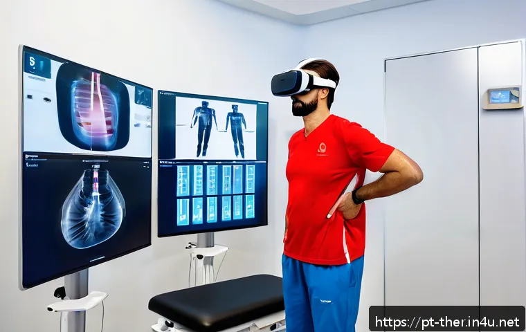 물리치료사의 자기 계발 방법 - A modern physiotherapy clinic setting in Brazil featuring a professional physiotherapist using advan...